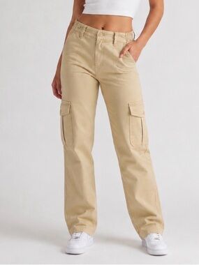 American Eagle Outfitters Tan high-rise Cargo Pants size 10 Long